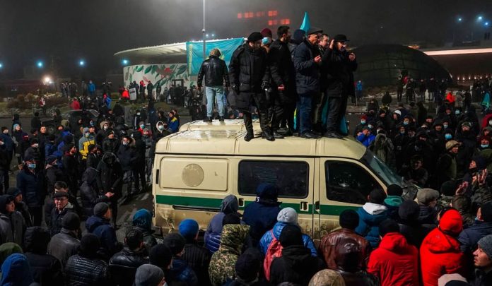 Manifestación en Almaty