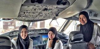Por primera vez, una aerolínea de Arabia Saudí operó un vuelo con una tripulación exclusivamente femenina. Tripulación femenina de avión saudí